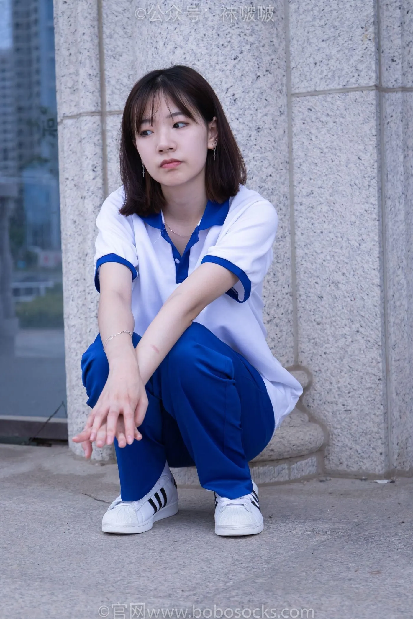 [BoBoSocks袜啵啵]NO.022 小甜豆-校服、贝壳头、白棉袜、肉丝 [140P]插图5